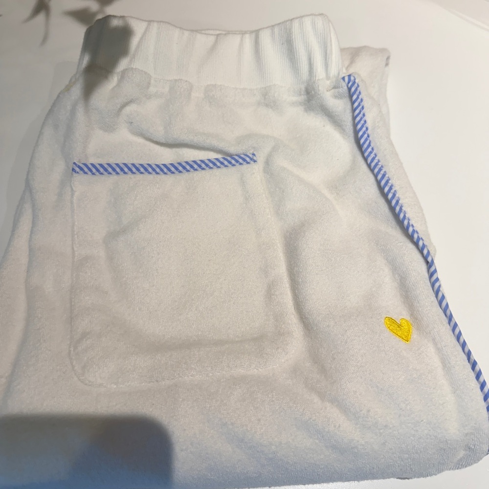 White and Blue Women's Straight Leg Pants